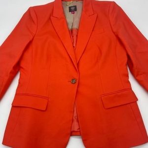 Vince Camuto Blazer Collared One Button and Pockets Lined Sz 14 NWOT Orange